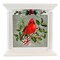 Stony Creek 7.5 Inch Cardinal W/ Holly Fireplace Christmas Lighted Glass Accent , Pre-Lit Electric Lights